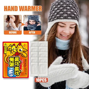 10 шт. | Одноразовая грелка для рук, переносная термоупаковка для тела, устойчивая к холоду, теплые пасты для защиты зимой